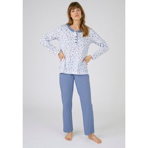 Damart - Pyjama van puur gekamd jerseykatoen - Vrouwen - Blauw - 38-40 (S)