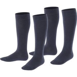 ESPRIT - Foot Logo - Kniekousen - Blauw - Biologisch Katoen, 2 Paar, Maat 27-30