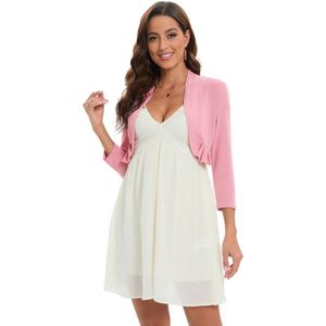 Dames Bolero Feestelijk Cardigan Kort Lange Mouw Open Voorkant Effen Cardigan Top voor Jurk