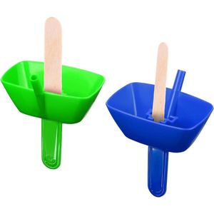 2 Stuks Druppelvrije Ijslollyhouder Herbruikbaar met Rietje Knoeivrij Bpa-Vrij voor Zomerzwembadfeest (Blauw Groen) .
