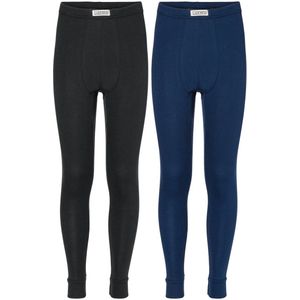 Ladeheid Kinderen Thermobroek 2 Pack Set - Sport - Sporbroek - Lang - Katoen – Zwart/Donkerblauw – 116 - LA-LA40-248-UW-2B
