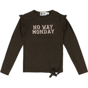 No Way Monday-Girls T-Shirt ls-Brown - Maat 122