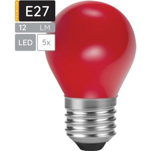 SPL E27 LED Lamp 1W - Rood - LED Filament Mini Globe/Kogel G45 - Feestverlichting - 5 Stuks