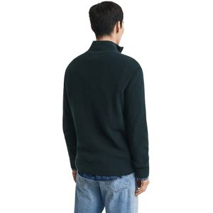 GANT - Trui - Petrol - Halve Rits - Schipperskraag - Effen