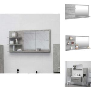 vidaXL Wandspiegel Betongrijs - 90 x 10.5 x 45 cm - Stijlvol en functioneel - Badkamerkast