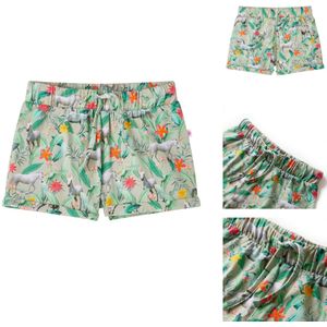 vidaXL Kindershorts - Kindershorts - Kinderkleding - Kinderkled - Kindershorts met trekkoord 140 lichtkaki
