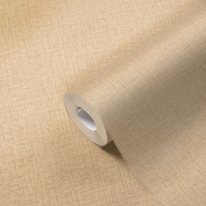 LINNENLOOK BEHANG | Basic - geel beige - A.S. Création Desert Lodge