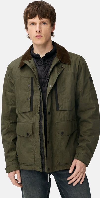 camel active - Blouson - Bosgroen - Met Overhemdkraag en Fleece Voering