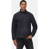 camel active Leren Jas met opstaande kraag en borstzak - Maat menswear-50 - Marineblauw