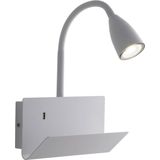 Fan Europe Gulp - Flexibele arm leeslamp USB wandhouder, wit, GU10