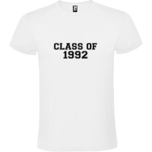 Wit T-Shirt met “Class of 1992 “ Afbeelding Zwart Size 3XL