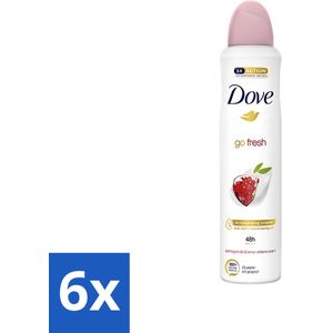 Dove - Deodorant - Spray Go Fresh - Granaatappel - Fruitige geur - 250 ml - Voordeelverpakking - 6 stuks
