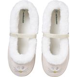 Gevoerde meisjes ballerinasloffen met elastiek goud