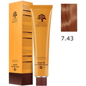 Arganmidas Marokkaanse Arganolie Haarkleur Crème 7.43 / Haarkleur Medium Koper Goud Blond 100 ml