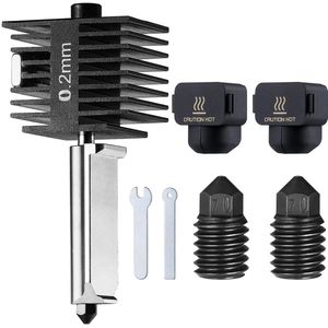 Mini Upgrade Hotend Kit 3D-printer keramische verwarming met 02 mm 04 mm 06 mm gehard stalen mondstuk en 2 siliconen sokken voor 300 °C hoge temperatuur high-speed druk