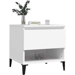 vidaXL - Bijzettafels - 2 - st - 50x46x50 - cm - bewerkt - hout - wit
