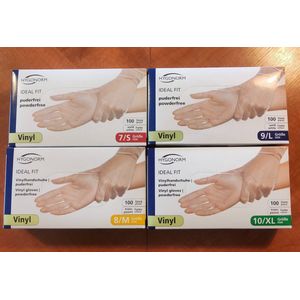 Hygonorm Wegwerphandschoenen Vinyl – Poedervrij & Latexvrij – Maat XL – 100 Stuks – Naturel/Wit – Hygiënisch en Comfortabel