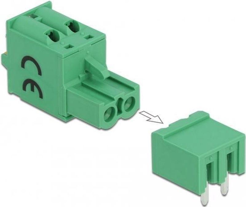 Delock - Terminalblok - Groen - Plastic - 2 Pin Connectoren