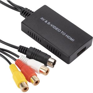 Tulp Composiet AV & S-VHS naar HDMI converter / zwart - 0,50 meter