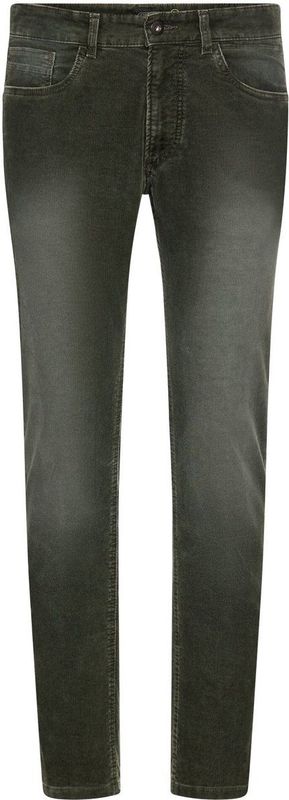 camel active - Slim Fit 5-pocket Broek - Bosgroen