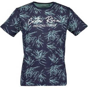 Blue Seven heren shirt 302720 blauw groen print