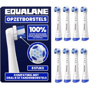 EQUALANE - Opzetborstels geschikt voor Oral B iO tandenborstels - Wit - 8 Stuks