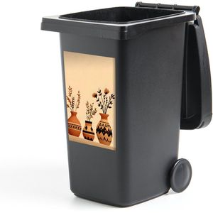 Container sticker Vazen - Bloemen - Bladeren - Minimalistisch - 40x60 cm - Kliko sticker