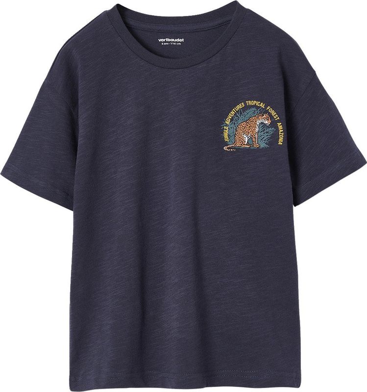 Jongensshirt - Antraciet - Tijger Motief - Korte Mouwen