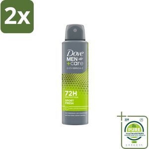 Dove Men+Care Deodorant Spray - Sport Fresh - 150 ml - Voordeelverpakking - 2 stuks - Deodorant - Anti-transpirant