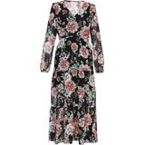 Usha Jurk  grasgroen / karmijnrood / zwart