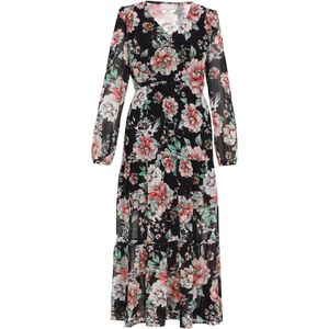 Usha Jurk  grasgroen / karmijnrood / zwart