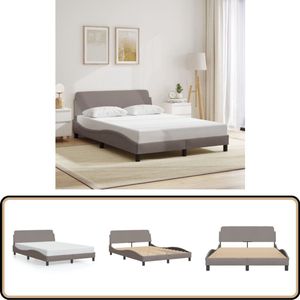 vidaXL Bedframe zonder matras stof taupe 140x190 cm