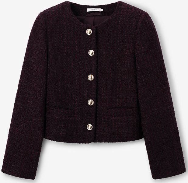 Sissy-Boy - Bouclé Jack - Donkerrood - Regular Fit