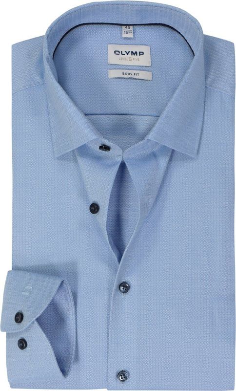 OLYMP Level Five Overhemd, body fit, New York Kent, Bleu