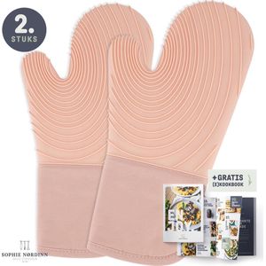 Sophie Nordinn® - Handschoenen Osby (Roze) - Set 2 Stuks - Ovenwanten - Tuinhandschoenen - Universele wanten - BBQ handschoenen - Siliconen