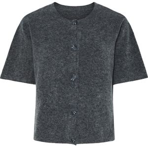 Pieces - Pcjiko Ss O-neck Kni - Gebreid Vest - Grijs Melange