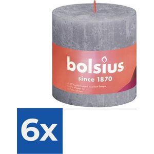 Bolsius Stompkaars Frosted Lavender Ø100 mm - Hoogte 10 cm - Grijs/Lavendel - 62 Branduren - Voordeelverpakking 6 stuks