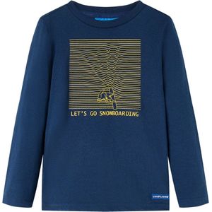 vidaXL - Kindershirt - met - lange - mouwen - 116 - marineblauw