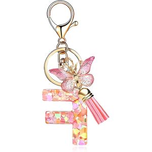 Gepersonaliseerde sleutelhanger vrouwen schattig verjaardagscadeau voor zus (F)
