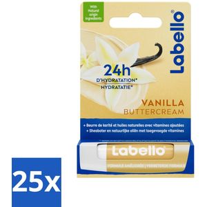 Labello - Vanilla Buttercream - Lippenbalsem - Verzorgend & Verzachtend - 4.8 g - Bulkverpakking - 25 stuks