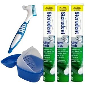 Steradent Reinigingstabletten - Active Fresh 3 x 30 Tabletten