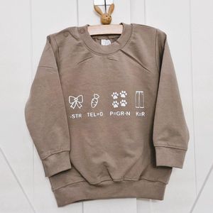 Trui Aankondiging zwangerschap Rebus Ik word grote broer | beige | maat 104 zwangerschap aankondiging bekendmaking Baby big bro brother Grote Broer