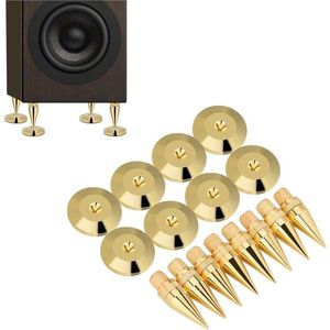 Speaker Legs Copper Point Insulation Holder + Base Cushion Foot Mat 36mm 8 Pairs