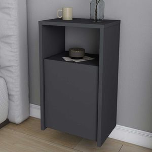 EMOB - Nachtkastje Nadim - 25x36x61 cm - MDF/zwart - Emob - Slaapkamerkasten - Zwart - MDF - Slaapkamerkasten - Op voorraad