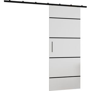 Schuifdeursysteem met rail - Loftdeur met wandmontage - 90x204cm - AVANTI IV - Wit