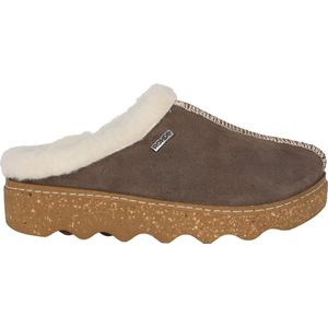 Rohde Foggia-D - Dames Slof - Taupe - 100% Lamswol - Antislip PU-Zool