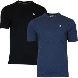 Donnay - Vince - T-shirt - Zwart/Navy - 2-Pack - Heren