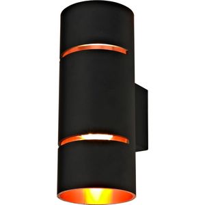 INSPIRE - Wandlamp TUBBO 2 lichtpunten - Geïntegreerde LED's - 2x510LM - 3000K - H.20 cm - Aluminium - Zwart en koper