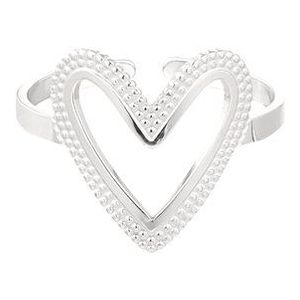 Yehwang - Zilveren Ring Met Hartje - Sieraad - Zilver - Sieraden - Hart - Stainless Steel - One Size - Cadeau - Cadeautip - Moederdag