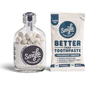 Smyle Duo verpakking - Non Fluoride - 130 tandpasta tabs - Starterkit - 2 maanden poetsen